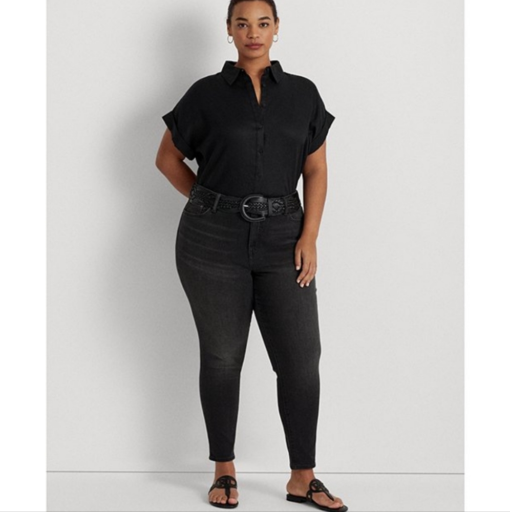 Lauren Ralph Lauren Superstretch High Rise Skinny Leg Ankle Slimming Jea…